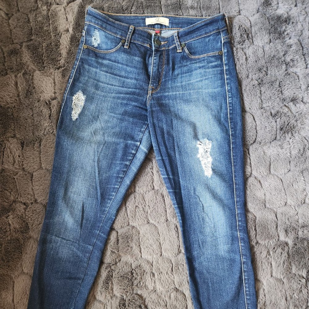 Cookie Johnson Mid-Rise Distressed Skinny Jean 26